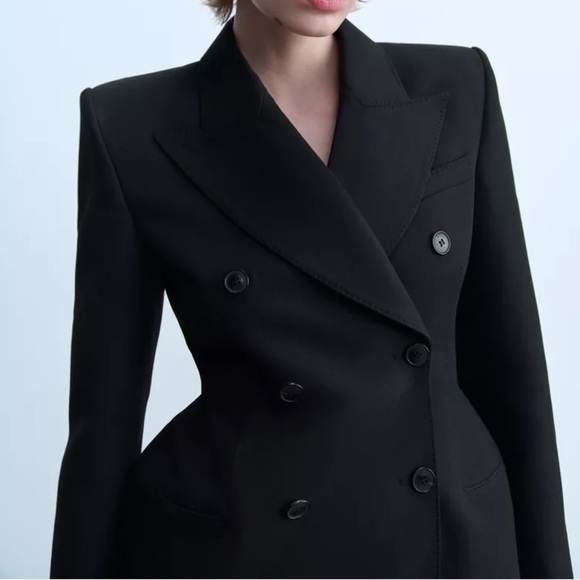 NWT ZARA DOUBLE-BREASTED BLAZER DRESS ZW COLLECTION - Picture 8 of 11